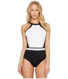 Jantzen Black White Medallion H-back One-piece (black) Women's Swimsuits One Piece