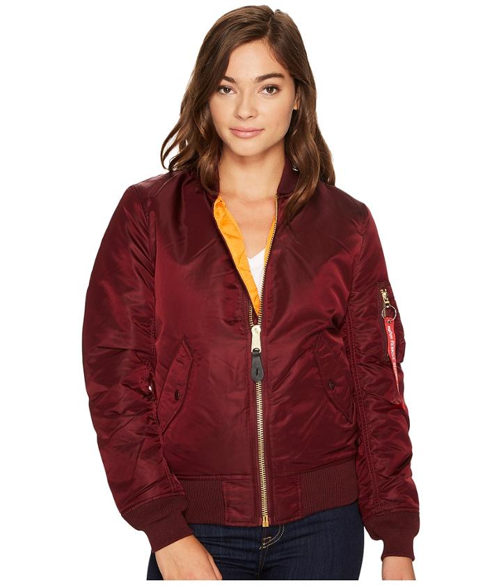 Alpha Industries Ma-1 Flight Jacket (maroon) Women's Coat