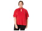 Michael Michael Kors Plus Size Grommet Neck Shirred Top (red Currant) Women's Clothing