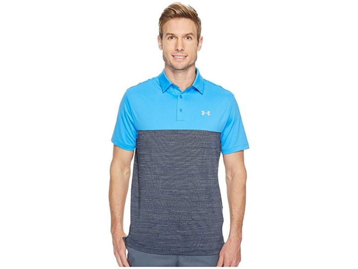Under Armour Golf Playoff Polo Blocked (mako Blue/academy/overcast Gray) Men's Clothing