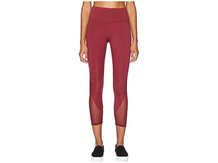 Kate Spade New York Athleisure Micro Mesh Leggings (deep Garnet) Women's Casual Pants
