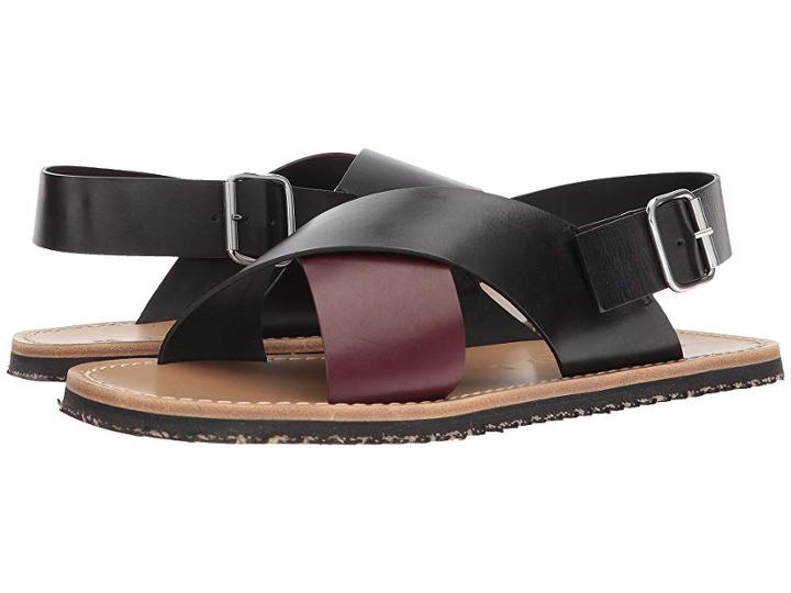 Marni Crossover Sandal (black/burgundy) Men's Sandals