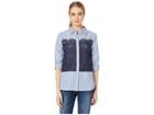 Bcbgmaxazria Audreanna Button Down Long Sleeve Woven Top (dark Chambray Comb) Women's Blouse