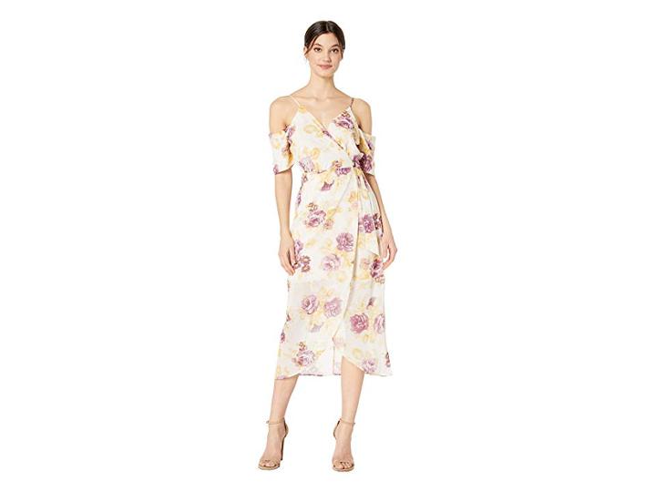 Wayf Margo Wrap Dress (purple Floral) Women's Dress