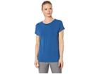 Reebok Workout Ready Mesh Panel Elements Tee (bunker Blue) Women's Clothing