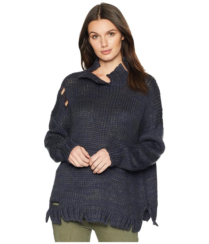 Moon River Chunky Sweater (teal) Women's Sweater