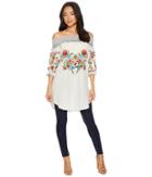 Scully Augustine Embroidered Tunic (blue) Women's Clothing