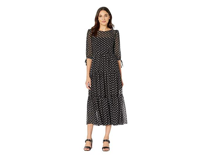 Betsey Johnson Polka Dot Maxi Dress (cookies 'n Cream) Women's Dress