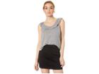 Chaser Vintage Tri-blend Ruffle Cross-back Double Scoop Tank (streaky Grey) Women's Clothing
