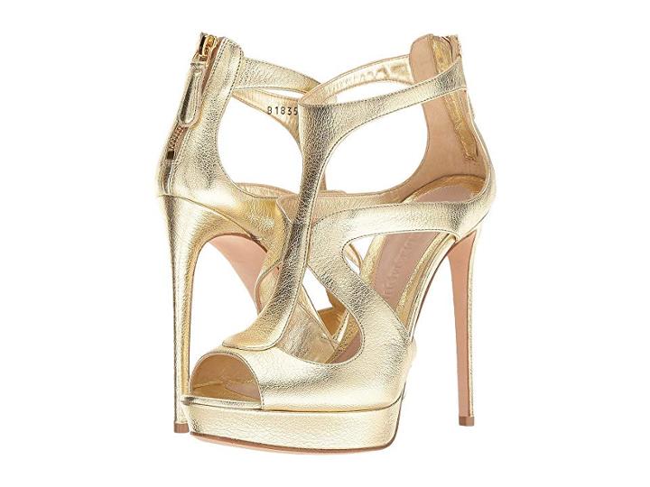 Alexander Mcqueen Cage Sandal (gold/gold) High Heels