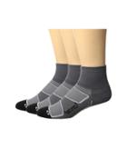 Feetures Elite Light Cushion Quarter 3-pair Pack (graphite/black) Quarter Length Socks Shoes