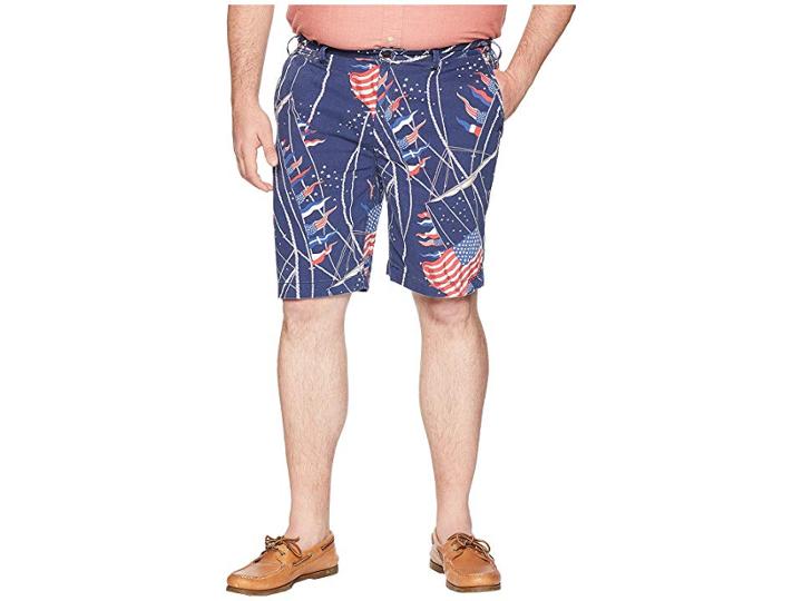 Polo Ralph Lauren Big Tall Surplus Chino Flat Front Shorts (flag Print Novelty) Men's Shorts