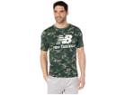 New Balance Essentials Stacked Logo Tee (mineral Green) Men's Clothing