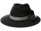 Collection Xiix Pattern Band And Pom Panama Hat (black) Caps