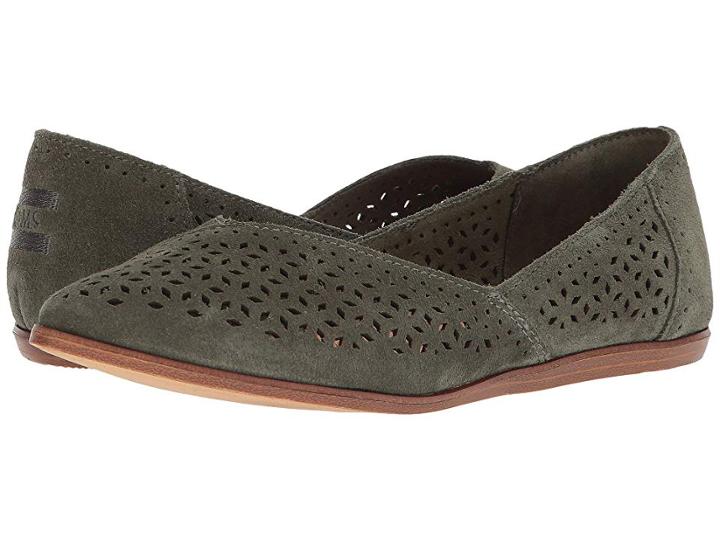 Toms Jutti Flat (pine Suede/mosaic Tile) Women's Flat Shoes