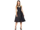 Unique Vintage 1950s Style Taffeta Cross Halter Joy Party Dress (black) Women's Dress