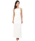 Calvin Klein Halter Neck Lace Gown Cd6b1v6e (white) Women's Dress