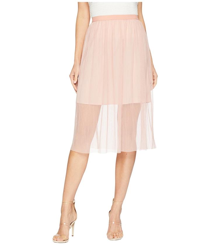 Bcbgeneration Midi Skirt With Elastic (rose Smoke) Women's Skirt