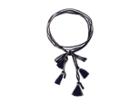 Chan Luu Chiffon Solid Necktie With Tassels (total Eclipse) Necklace