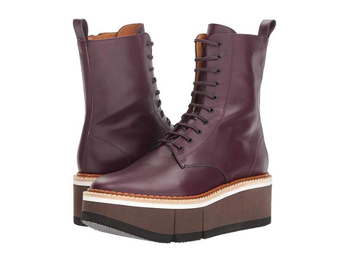 Clergerie Berenice (aubergine Leather Calf) Women's Lace-up Boots