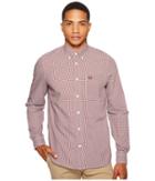Fred Perry Long Sleeve Classic Gingham Shirt (mahogany) Men's Clothing