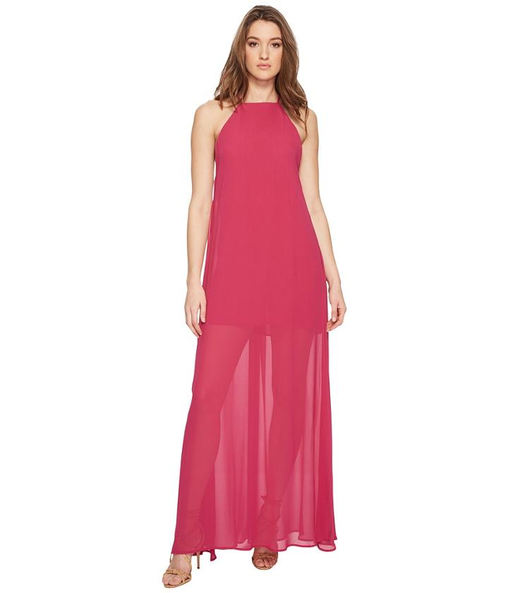 Show Me Your Mumu Bronte Maxi Dress (fuchsia Pop Chiffon) Women's Dress