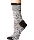 Falke Bath Stripe Sock (black) Women's Crew Cut Socks Shoes