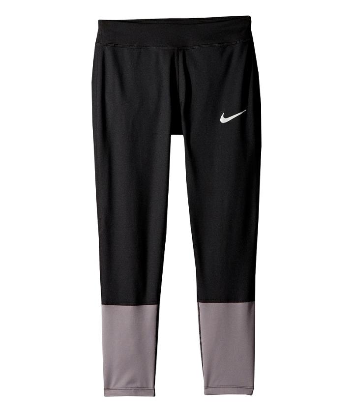 Nike Kids Power Running Tight (little Kids/big Kids) (black/gunsmoke) Girl's Casual Pants