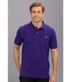 U.s. Polo Assn. Solid Cotton Pique Polo With Big Pony (dark Violet) Men's Short Sleeve Knit