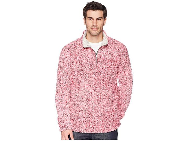 True Grit Frosty Tipped Pile 1/4 Zip Pullover (red) Men's Long Sleeve Pullover