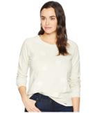 U.s. Polo Assn. Long Sleeve French Terry Floral Embroidered Crew Neck Pullover (oatmeal Heather) Women's Clothing