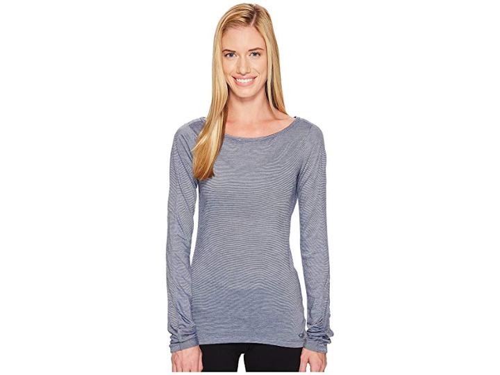 Icebreaker Nomi Long Sleeve (gumtree/snow/stripe) Women's Clothing