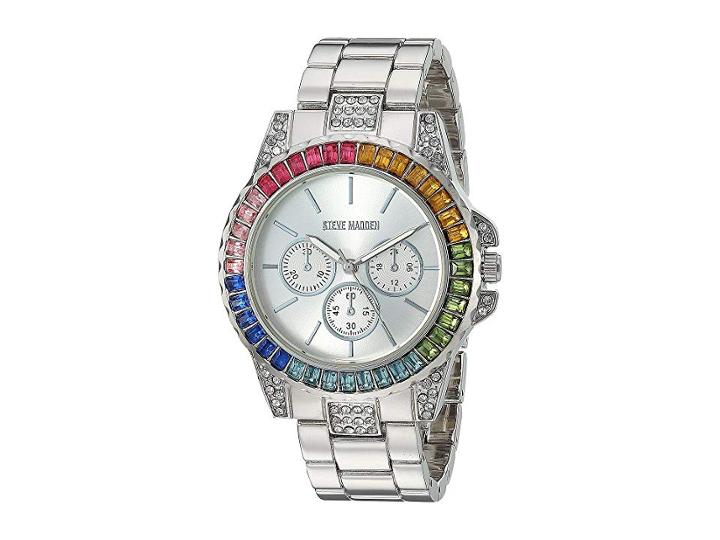 Steve Madden Rainbow Case Ladies Alloy Band Watch Smw176 (silver) Watches
