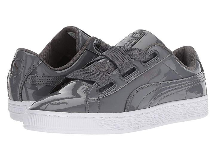 Puma Basket Heart Patent (iron Gate/iron Gate) Women's Shoes