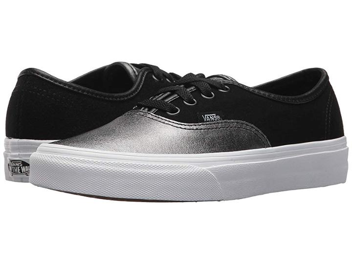 Vans Authentictm ((two-tone Metallic) Black/true White) Skate Shoes