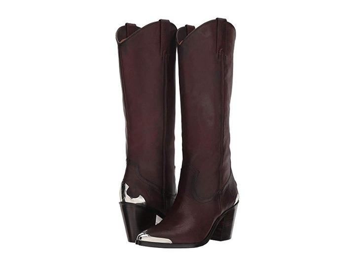 Frye Faye Metal Plate Pull-on (redwood Oiled Vintage) Cowboy Boots