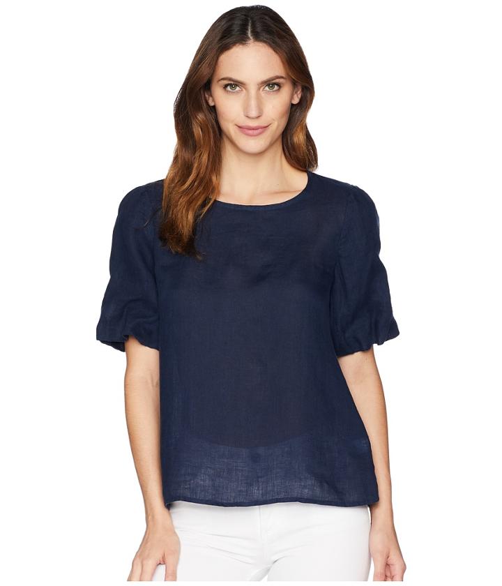 Allen Allen Short Sleeve Puff Tee (lapis) Women's Short Sleeve Pullover