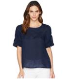 Allen Allen Short Sleeve Puff Tee (lapis) Women's Short Sleeve Pullover
