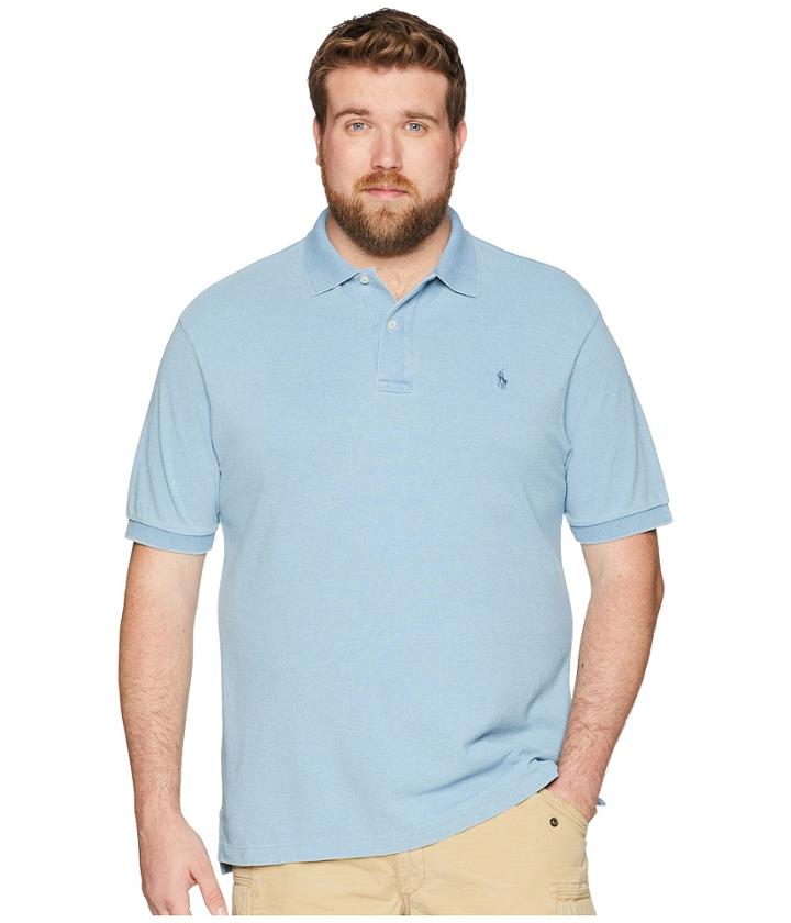 Polo Ralph Lauren Big Tall Weathered Mesh Short Sleeve Knit (light Indigo) Men's Clothing