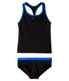 Nike Kids Solid Racerback Tankini (big Kids) (black) Girl's Swimwear