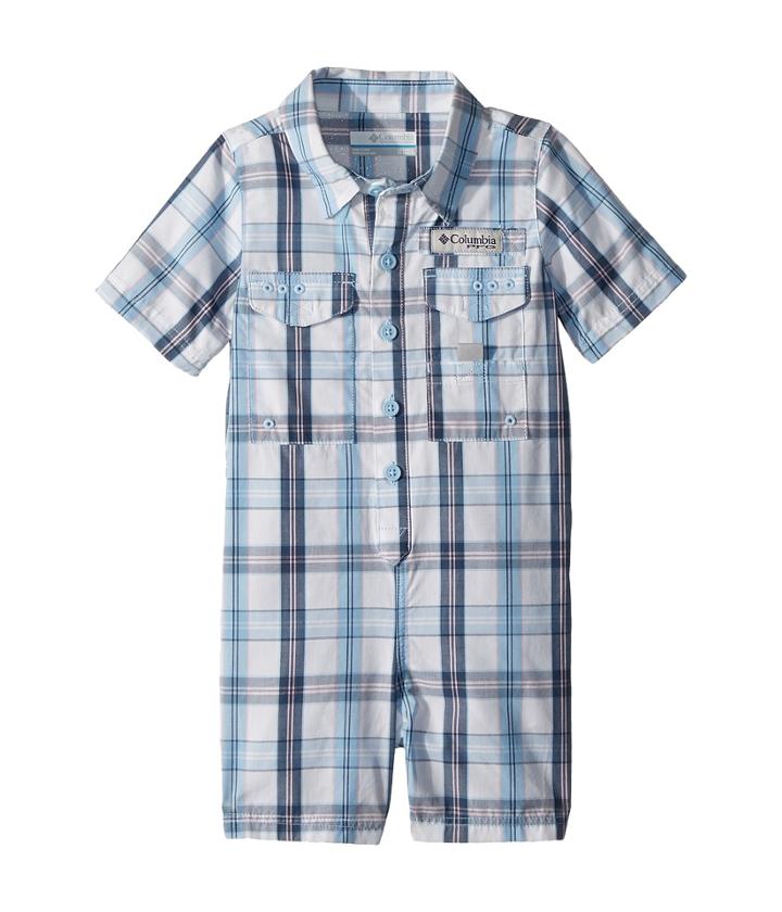 Columbia Kids Bonehead Romper (infant) (sail Plaid) Kid's Jumpsuit & Rompers One Piece