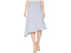 Lauren Ralph Lauren Asymmetrical Cotton Midi Skirt (blue/white) Women's Skirt