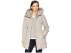 Cole Haan Down Coat With Bib Front And Dramatic Hood (cashew) Women's Coat