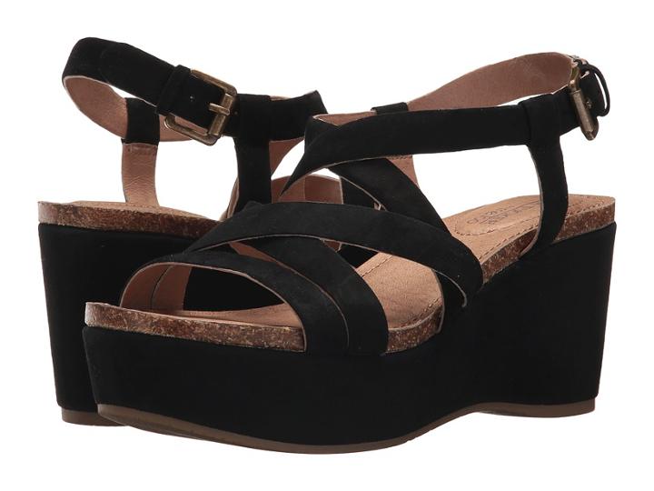 Me Too Bria (black Kid Suede) Women's Wedge Shoes