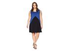 Karen Kane Plus Plus Size Color Block Dress (blue/black) Women's Dress