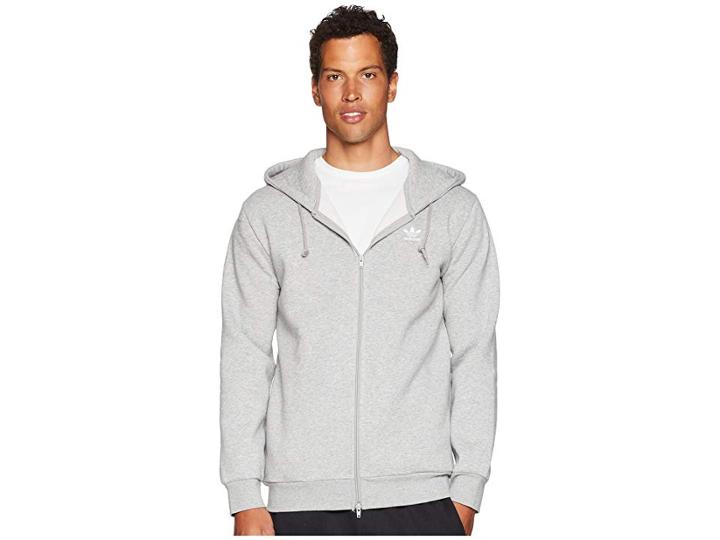 Adidas Originals Trefoil Fleece Hoodie (medium Grey Heather) Men's Sweatshirt