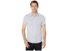 Kenneth Cole New York Short Sleeve Check W/ Clip Dobby Shirt (city Blue) Men's Clothing