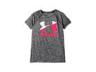 Under Armour Kids Ua Novelty Big Logo Short Sleeve Tee (big Kids) (black/white/penta Pink) Girl's T Shirt