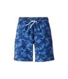 Lacoste Kids Palm Tree Print Swimsuit (little Kids/big Kids) (penumbra/columbine) Boy's Swimwear