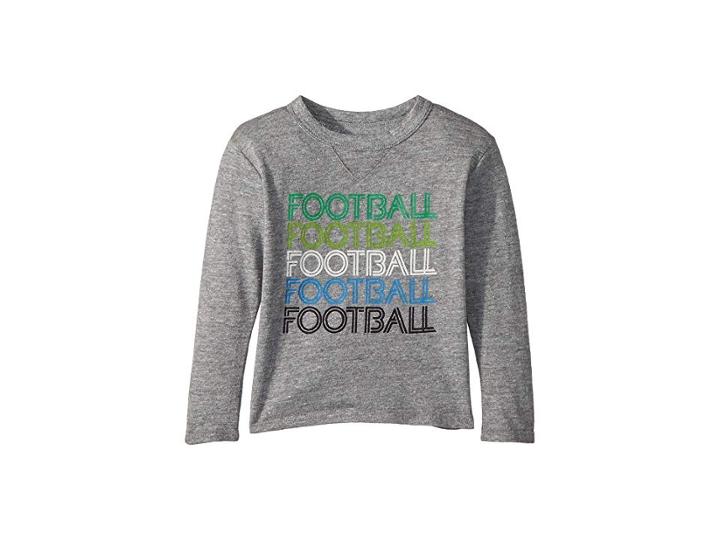 Chaser Kids Soft Tri-blend Football Long Sleeve Crew Neck Tee (toddler/little Kids) (streaky Grey) Boy's T Shirt